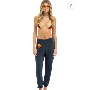 Aviator Nation SUNSET PATCH SWEATPANTS CHARCOAL Large